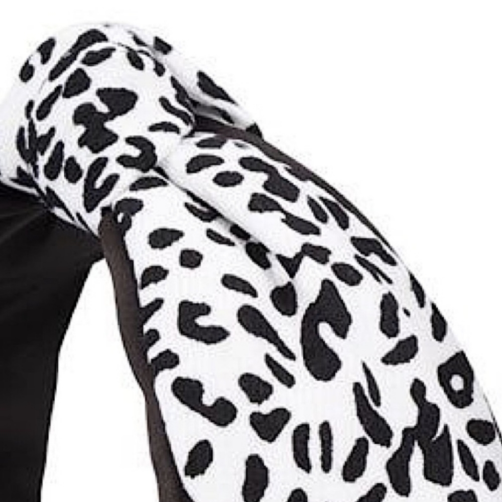 LAST ONE! Darling Black and White Leopard Print Headband w/Adorable Top Knot - Picture 3 of 8